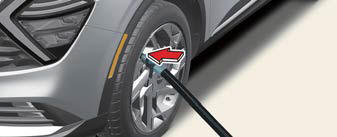 Checking the tire inflation pressure