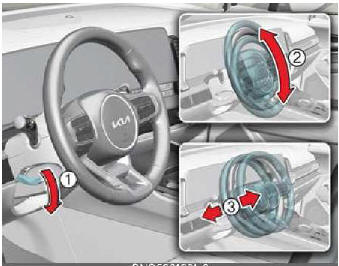 Adjusting steering wheel angle and height