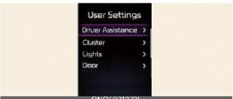 User settings mode