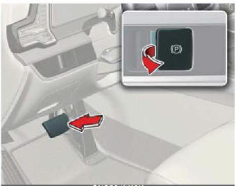 Releasing the parking brake with EPB switch