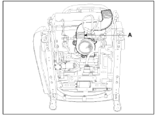 5. Remove the bracket and ventilation seat ECU (B) after loosening screws (A,