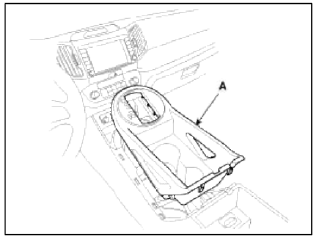 3. Remove the floor console tray (A).