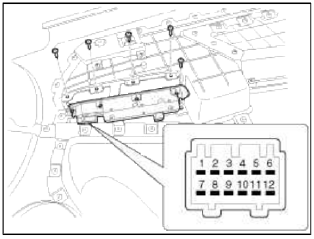 2. Check for the continuity between terminals of power door mirror switch