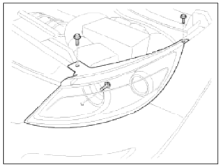 3. Remove the bolts and fasteners installed with the front bumper upper cover