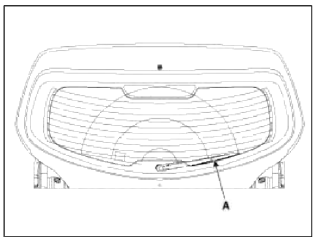 5. Install the rear wiper arm and rear wiper nut.