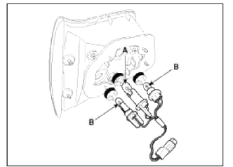 7. If the bulbs should be only replaced without removing lamp assembly,