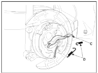 9. Remove the brake shoe.