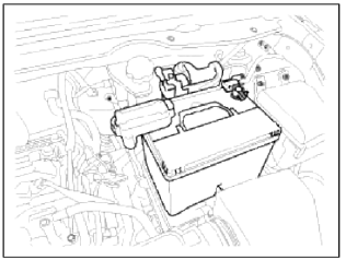 3. Disconnect the ECM connector and then ECM and battery tray.