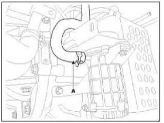 5. Loosen the vacuum pump bracket bolts (A), and then remove vacuum pump and