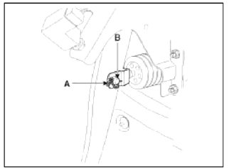 6. Remove the brake pedal member assembly mounting nuts and then remove the
