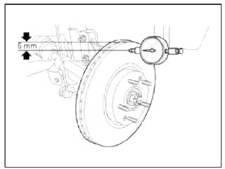2. If the runout of the brake disc exceeds the limit specification, replace