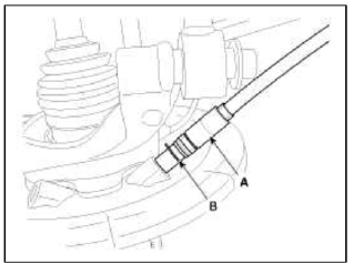 13. Loosen the parking brake cable bracket bolts and remove the rear parking