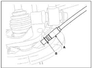 8. Loosen the parking brake cable bracket bolts and remove the parking brake