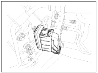 4. Loosen the ESC HECU bracket bolts (A) and nut (B), then remove HECU and