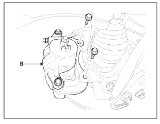 4. Remove castle nut (A) from the front hub.
