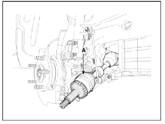 9. Remove the driveshaft assembly (A) from the inner shaft.