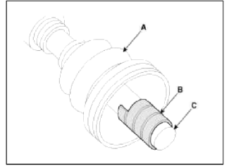 8. Using a plier or flat-tipped (-) screwdriver, remove the clamp (B) of the