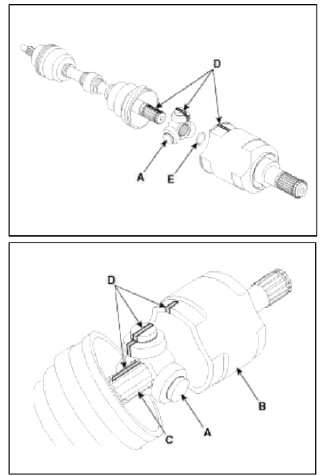 7. Install the clip to the VTJ case (B).