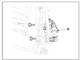 4. Remove the wheel speed sensor (A), from the knuckle.