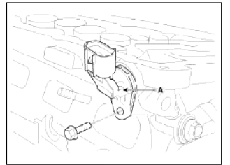 25. Remove the exhaust CMPS (Camshaft position sensor) (A) after removing the