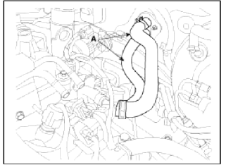 14. Disconnect the throttle body coolant hoses (A).