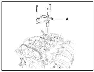 20. Remove the intake CVVT assembly (A) and exhaust CVVT assembly (B).