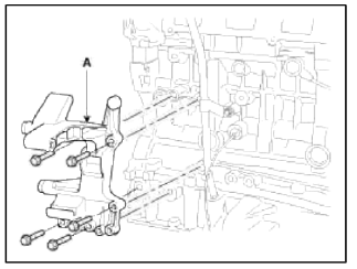 12. Remove the oil level gauge tube (A).