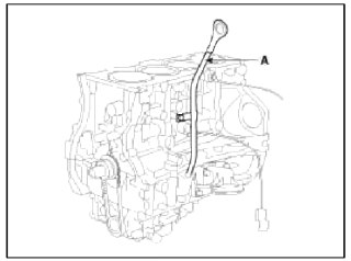 13. Remove the knock sensor (A).