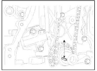 29. Release the ratchet by pulling the link down using a thin rod. Compress