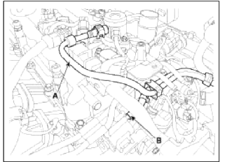 10. Remove the vacuum pipe assembly (A).