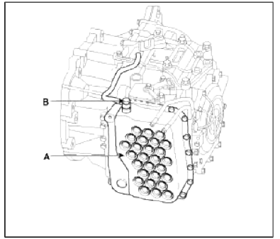 5. Disconnect the oil temperature sensor connector (A).
