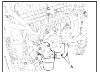 —. Remove the oil filter (A).