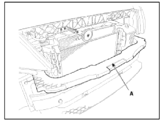 8. Remove the radiator upper cover (A).