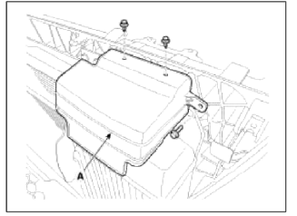 9. Remove the intercooler upper mounting bracket (A) and then remove the