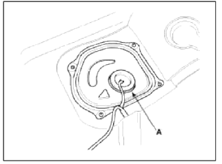 4. Disconnect the fuel pump connector (A) and the fuel tank pressure sensor