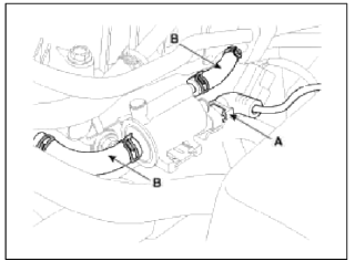 4. Remove the valve from the bracket in the direction of the arrow.