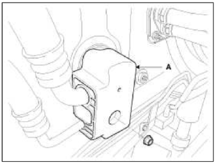 5. Remove the bolts (A) and the expansion valve (B) from the evaporator core.