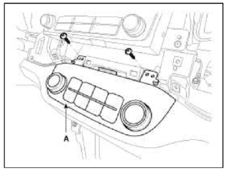 7. Disconnect the connectors and then remove the control panel (B).