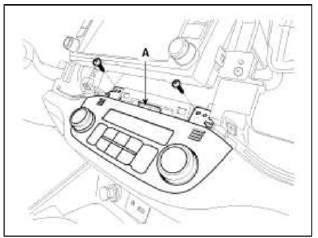 7. Disconnect the connectors and then remove the control panel (B).