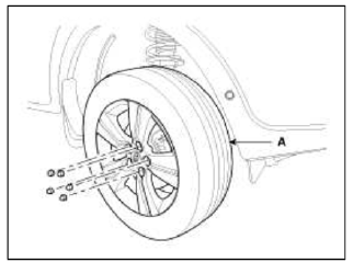 2. Loosen the mount bolts and then remove the under cover (A).