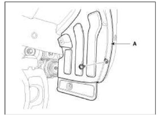 5. Remove the center bolt (A) while holding the disc & hub assembly with SST(