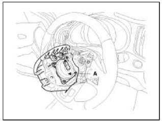 4. Disconnect the locknut (A) & washer (B) and then remove the steering wheel