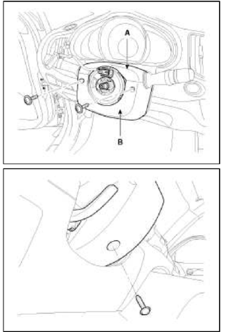 6. Remove the clock spring (A).