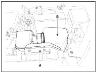 З. Disconnect the front impact sensor connector (A).