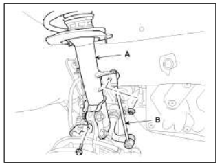 3. Remove the split pin and castle nut and then disconnect the tie-rod end