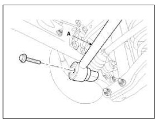 3. Loosen the bolt & nut and then remove the rear assist arm (A) from the sub