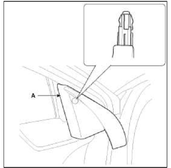 2. Disconnect the connector (A).