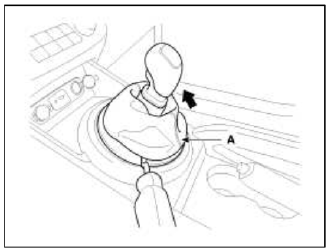 2. Using a screwdriver or remover, remove the console upper cover (A).