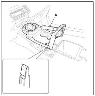 3. After loosening the mounting screws, then remove the floor console tray