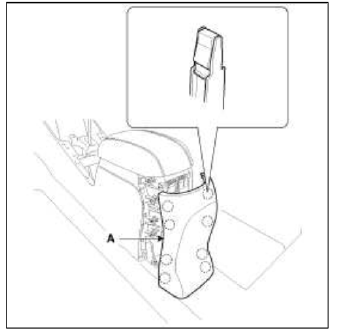 2. After loosening the mounting screws, then remove the armrest cover (A).